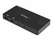 StarTech.com 2 Port USB C KVM Switch, 4K 60Hz HDMI, Compact Dual Port UHD USB Type C Desktop Mini KVM Switch with USB C Cables, Bus Powered, MacBook iPad Pro ThinkPad IdeaPad EliteBook - 4K HDMI KVM S