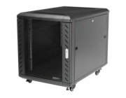 Startech 12U AV Rack Cabinet - Network Rack with Glass Door - 19 inch Computer Cabinet for Server Room or Office (RK1236BKF) - Rozvaděč stojanový skříň - černá - 12U - 36"