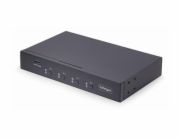 Startech 4-Port KM Switch with Mouse Roaming, USB Switch for Keyboard/Mouse, 3.5mm and USB Audio, Peripheral Sharing for 4 Computers, USB 3.0 Switcher, TAA Compliant - Hotkey/Pushbutton Switching (P4A