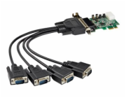 Startech 4-port PCI Express RS232 Serial Adapter Card, PCIe RS232 Serial Host Controller Card, PCIe to Serial DB9, 16950 UART, Low Profile Desktop Expansion Card, Windows, macOS, Linux - Full/Low-Prof