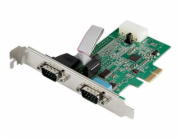 Startech 2-port PCI Express RS232 Serial Adapter Card, PCIe RS232 Serial Host Controller Card, PCIe to Dual Serial DB9 COM Port Card, 16950 UART, Expansion Card, Windows, macOS, Linux - Full/Low-Profi