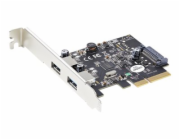 StarTech.com 2-Port USB PCIe Card 10Gbps/port - USB 3.1/3.2 Gen 2 Type-A PCI Express 3.0 x2 Host Controller Expansion Card - Windows/Linux - USB adaptér - PCIe 3.0 x4 nízký profil - USB-C 3.1 Gen 2 x 