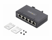 StarTech.com 5-Port Unmanaged Industrial Ethernet Switch - IP30 - TAA - Přepínač - neřízený - 5 x 10/100/1000Base-T - lze montovat na konzolu DIN, pro připevnění na zeď - DC - kompatibilní s TAA