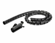 StarTech.com 2.5m (8.2ft) Cable Management Sleeve - Spiral - 1" (25mm) Diameter - W/ Cable Loading Tool - Black (CMSCOILED2) - Sada pro spojkování kabelů - černá - 2.5 m