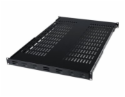 StarTech.com 1U Adjustable Vented Server Rack Mount Shelf - 175lbs - 19.5 to 38in Deep Universal Tray for 19" AV/ Network Equipment Rack (ADJSHELF) - Police skříně - černá - 1U - 19" - pro P/N: CABSCR