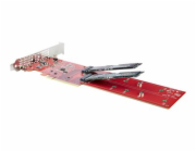 Startech Dual M.2 PCIe SSD Adapter Card, x8 / x16 Dual NVMe or AHCI M.2 SSD to PCI Express 4.0, Up to 7.8GBps/Drive, For 2242/2260/2280/22110mm PCIe M-Key M2 SSDs, Bifurcation Required - PC/Linux Comp