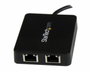 StarTech.com USB-C to Dual Gigabit Ethernet Adapter with USB 3.0 (Type-A) Port - USB Type-C Gigabit Network Adapter (US1GC301AU2R) - Síťový adaptér - USB-C - Gigabit Ethernet x 2 + USB 3.0 - pro P/N: 
