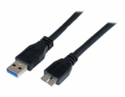 StarTech 1m 3 ft Certified SuperSpeed USB 3.0 A to Micro B Cable Cord - USB 3 Micro B Cable - 1x USB A (M), 1x USB Micro B (M) - Black (USB3CAUB1M) - Kabel USB - Micro-USB typu B (M) do USB typ A (M) 