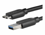 StarTech.com 2m 6ft Slim USB 3.0 A to Micro B Cable M/M - Mobile Charge Sync USB 3.0 Micro B Cable for Smartphones and Tablets (USB3AUB2MS) - Kabel USB - Micro-USB typu B (M) do USB typ A (M) - USB 3.