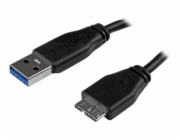 StarTech 15cm 6in Short Slim USB 3.0 A to Micro B Cable M/M - Mobile Charge Sync USB 3.0 Micro B Cable for Smartphones and Tablets (USB3AUB15CMS) - Kabel USB - Micro-USB typu B (M) do USB typ A (M) - 