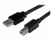 StarTech.com 15m / 50 ft Active USB 2.0 A to B Cable - Long 15 m USB Cable - 50 ft USB Printer Cable - 1x USB A (M), 1x USB B (M) - Black (USB2HAB50AC) - Kabel USB - USB typ B (M) do USB (M) - USB 2.0
