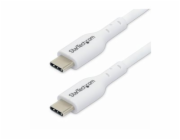 StarTech 2m (6.6ft) White USB-C Charging Cable, USB C Cable, USB 2.0 Type-C Laptop Charger Cord, 60W 3A Power Delivery, TPE Jacket, USB-C Data Transfer Cable, M/M - USB kabel - USB-C (M) do USB-C (M) 