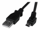 StarTech Down Angle Mini USB Cable - 2m - Black - USB A t...