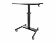 StarTech.com Mobile Standing Desk, Portable Sit Stand Ergonomic Height Adjustable Cart on Wheels, Rolling Computer/Laptop Workstation Table with Locking One-Touch Lift for Teacher/Student - Mobile Sit