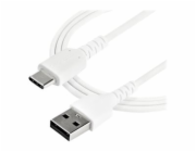 StarTech 1m USB A to USB C Charging Cable, Durable Fast Charge & Sync USB 2.0 to USB Type C Data Cord, Rugged TPE Jacket Aramid Fiber M/M 3A White, Samsung S10, S20, iPad Pro, Pixel - Heavy Duty and R