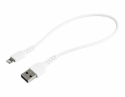 StarTech.com 12 in(30cm) Durable White USB-A to Lightning Cable, Heavy Duty Rugged Aramid Fiber USB Type A to Lightning Charger/Sync Power Cord, Apple MFi Certified iPad/iPhone 12 Pro Max - iPhone 7/8