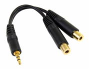 Startech 6 in. 3.5mm Audio Splitter Cable - Stereo Splitter Cable - Gold Terminals - 3.5mm Male to 2x 3.5mm Female - Headphone Splitter (MUY1MFF) - Audio separátor - mini-phone stereo 3.5 mm s piny (m