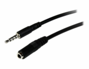 StarTech.com 2m 3.5mm 4 Position TRRS Headset Extension Cable - M/F - audio Extension Cable for iPhone (MUHSMF2M) - Prodlužovací kabel náhlavní soupravy - 4 pólový mini jack s piny (male) do 4 pólový 