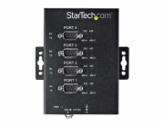 StarTech.com 4 Port Serial Hub USB to RS232/RS485/RS422 Adapter, Industrial USB 2.0 to DB9 Serial Converter Hub, IP30 Rated, Din Rail Mountable Metal Serial Hub, 15kV ESD Protection - 6ft Locking Cabl