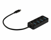 StarTech.com 4 Port USB C Hub, USB-C to 4x USB 3.0 Type-A Ports with Individual On/Off Port Switches, SuperSpeed 5Gbps USB 3.1/3.2 Gen 1, USB Bus Powered, Portable, 10" Attached Cable - Windows/macOS/