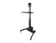 Startech Mobile Workstation Cart with Monitor Mount, CPU/PC Holder, Keyboard Tray, Ergonomic Height Adjustable Desktop Computer Cart, Rolling Mobile Standing Workstation on Wheels - Portable Stand-Up 