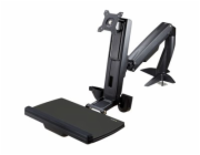 StarTech.com Sit Stand Monitor Arm, Desk Mount Adjustable Sit-Stand Workstation Arm for Single 34" VESA Mount Display, Ergonomic Articulating Standing Desk Converter with Keyboard Tray - Stand Up Offi