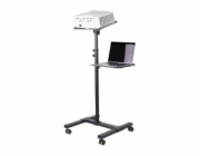 StarTech.com Mobile Projector and Laptop Stand/Cart, Heavy Duty Portable Projector Stand (2 Vented Shelves, hold 22lb/10kg each), Height Adjustable Rolling AV Presentation Cart with Wheels - Lockable 