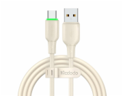 USB to USB-C Cable Mcdodo CA-4750 with LED light 1.2m (beige)