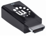 Manhattan adaptér HDMI na VGA, Micro Converter, HDMI Male na VGA Female, audio, černá