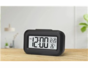 WG - Budík s vnitřním teploměrem WG DigiTherm Alarm, černá