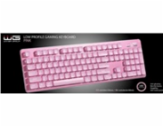 WG - Herní klávesnice WG, podsvícena, drátová, růžová