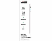 WG - Univerzální pero WG Stylus Pro s magnetickým uchycením, bílá