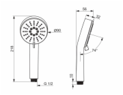 ORAS RUČNÍ HLAVOVÁ SPRCHA 3 FUNKCE PROUD