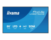 iiyama ProLite LH8675UHS-B2AG - 86" Trída úhloprícky (85.6" zobrazitelný) displej LCD s LED podsvícením - digital signage - s vestavený prehrávac médií, SDM Slot PC - 4K UHD (2160p) 3840 x 2160 - cern