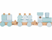 small foot Nasazování Dřevěný vláček modrý