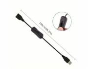 PREMIUMCORD Prodlužovací kabel USB 2.0 s vypínačem, 1m, černá