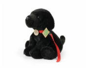 Rappa Plyšový pes labrador černý s vodítkem 28 cm ECO-FRIENDLY