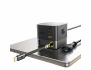 Nabíječka do sítě Baseus Super GaN 100W s navíjecím kabelem USB-C 82cm, 1xUSB, 2xUSB-C černá