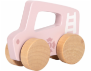 small foot Dřevěné auto na tlačení Růžové
