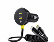 60W nabíječka do auta Baseus USB-C + kabel Lightning (černá)