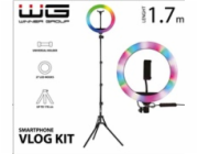 WG - Vlog Kit základní sada pro natáčení video blogů, s RGB LED světlem a tripodem 1,7 metru