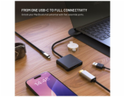 FIXED HUB Quadri, 5-portový hliníkový USB-C, 140W, PD 3.1, vesmírne čierna