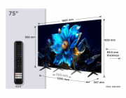 TCL P79K 75P79K televizor 190,5 cm (75") 4K Ultra HD Smart TV Wi-Fi Metalická 450 cd/m2