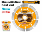 Ingco kotouč diamantový 180 x 12 mm