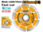 Ingco kotouč diamantový 230 x 10 mm