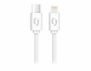Datový kabel ALIGATOR POWER 30W, USB-C/Lightning 3A, 2,5m bílý