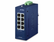 Planet IGS-800T Kompaktní Průmyslový Switch 8x1Gb RJ45, -40 +75°C, IP30, EFT+ESD, 9-48VDC, fanless