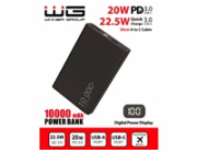 WG - Power Bank 10000 mAh,  USB-C PD 20W + USB-A 22.5W, černá