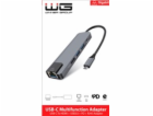 WG - HUB Type-C  4 v1, HDMI + RJ45 + USB3.0, hliníkový