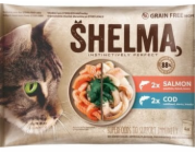 SHELMA with salmon and cod in sauce - mokré krmivo pro kočky - 4x85g
